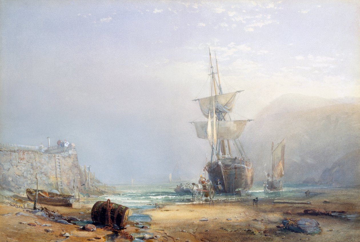 En disig morgon på kusten av Devon, 1853 av Samuel Phillips Jackson