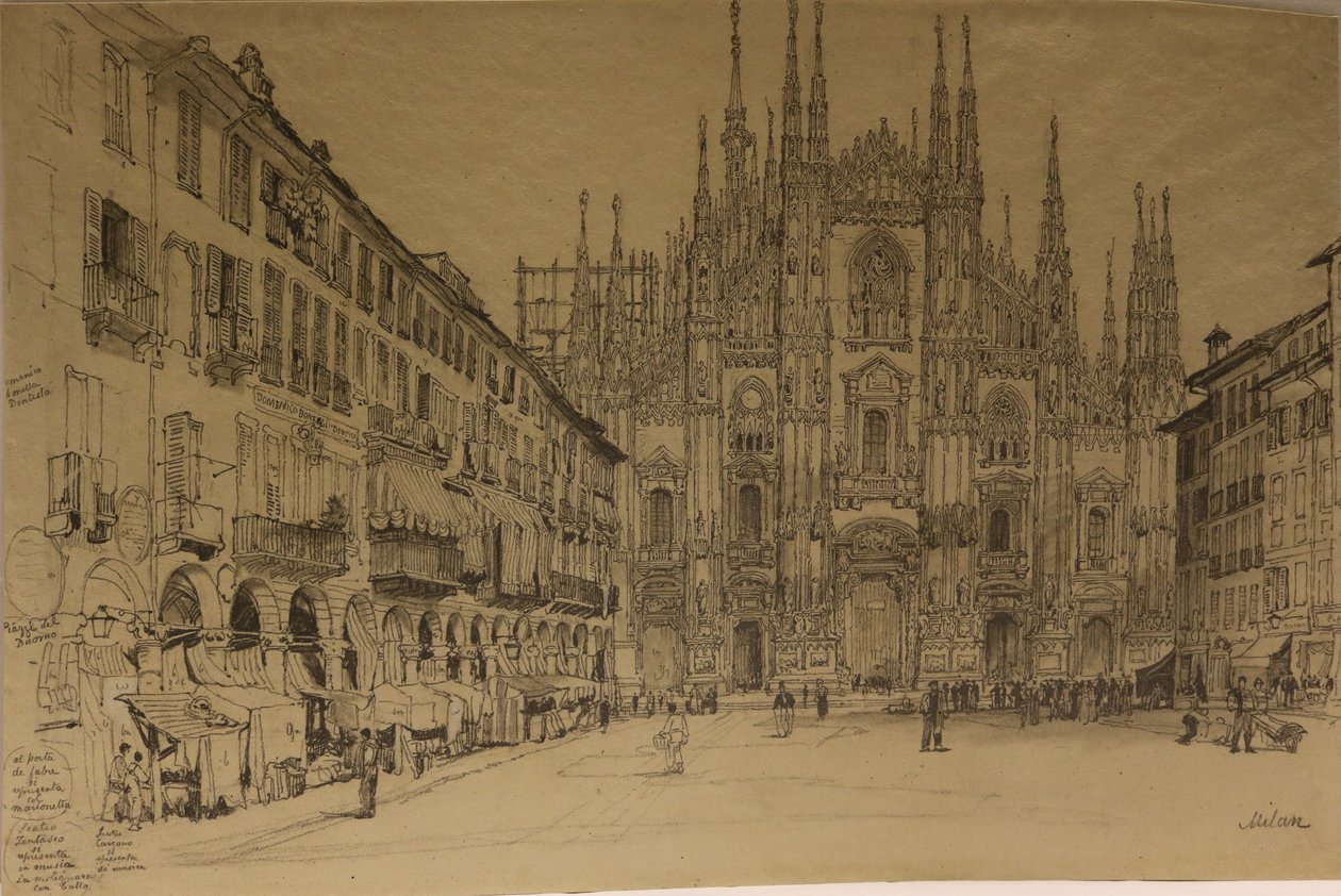 Katedralen, Milano, okänt datum (akvarell på papper) av Samuel Prout