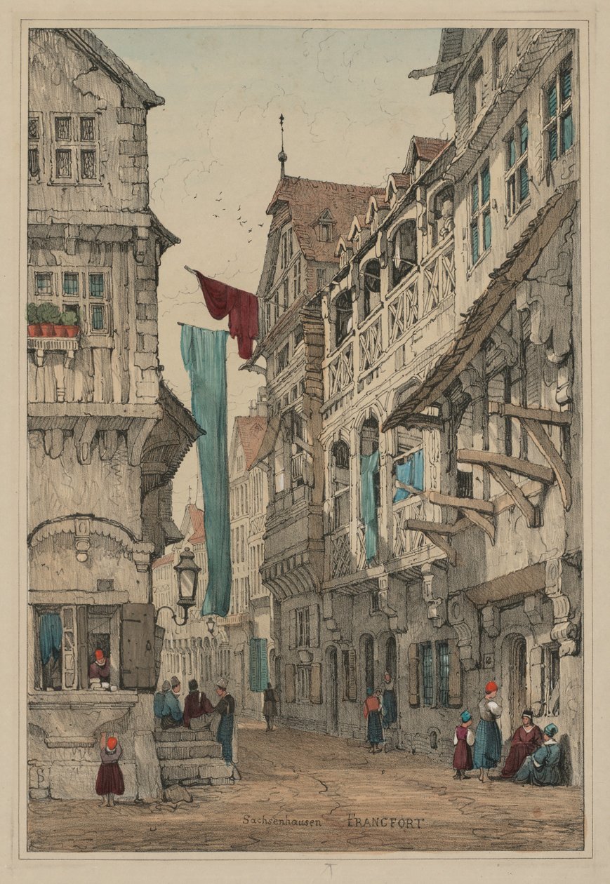 Facisimilies av skisser gjorda i Flandern och Tyskland: Sachsenhausen Frankfurt, 1833. av Samuel Prout