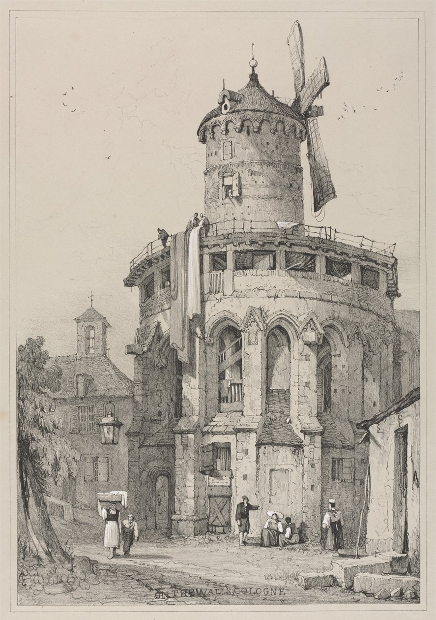 Faksimiler av skisser gjorda i Flandern och Tyskland: On the Walls, Köln av Samuel Prout