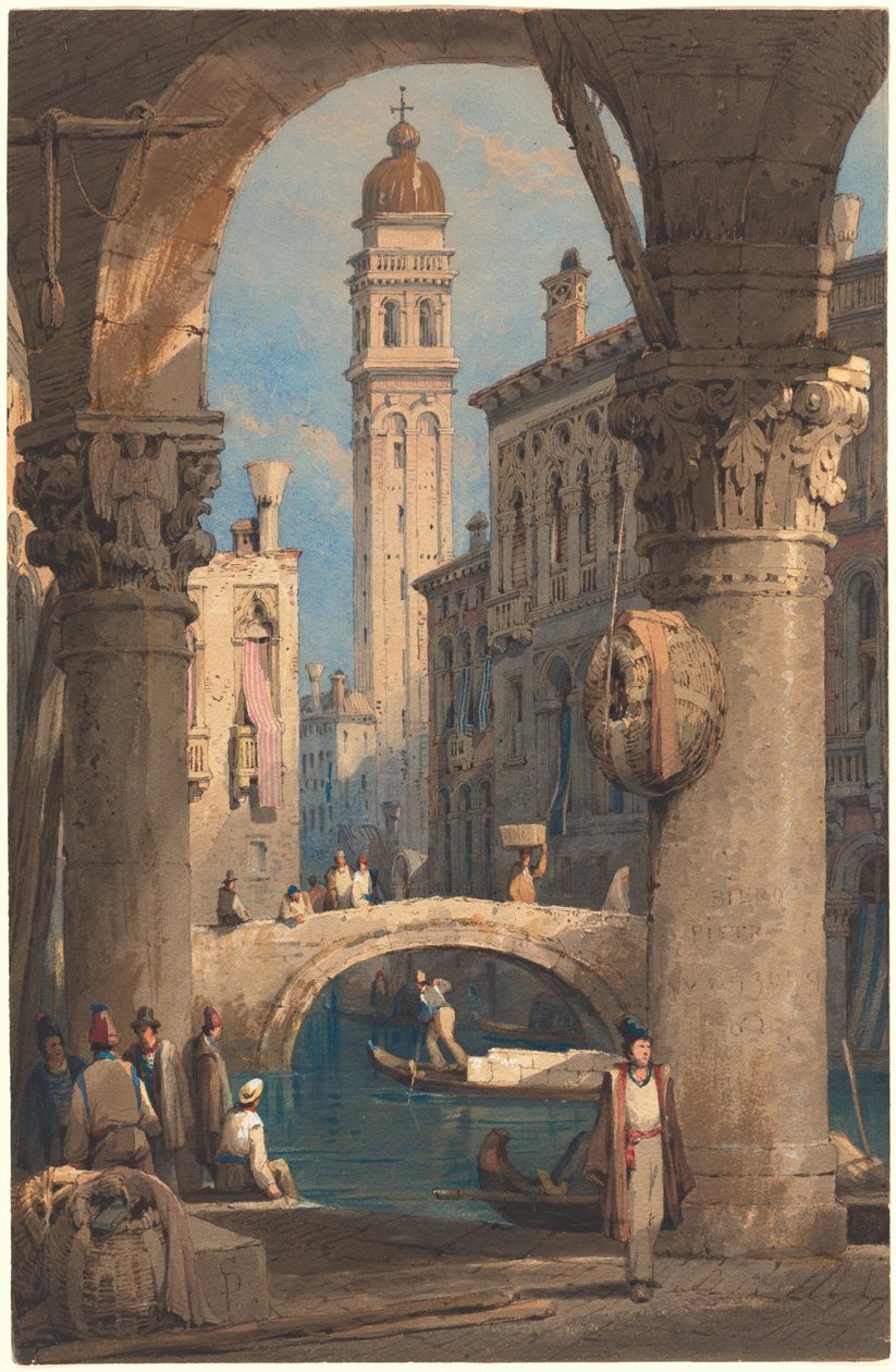 San Giorgio dei Greci, sett från en arkad av Samuel Prout