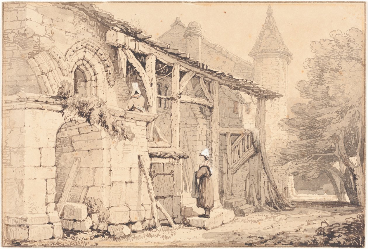 Scen i Jumièges av Samuel Prout