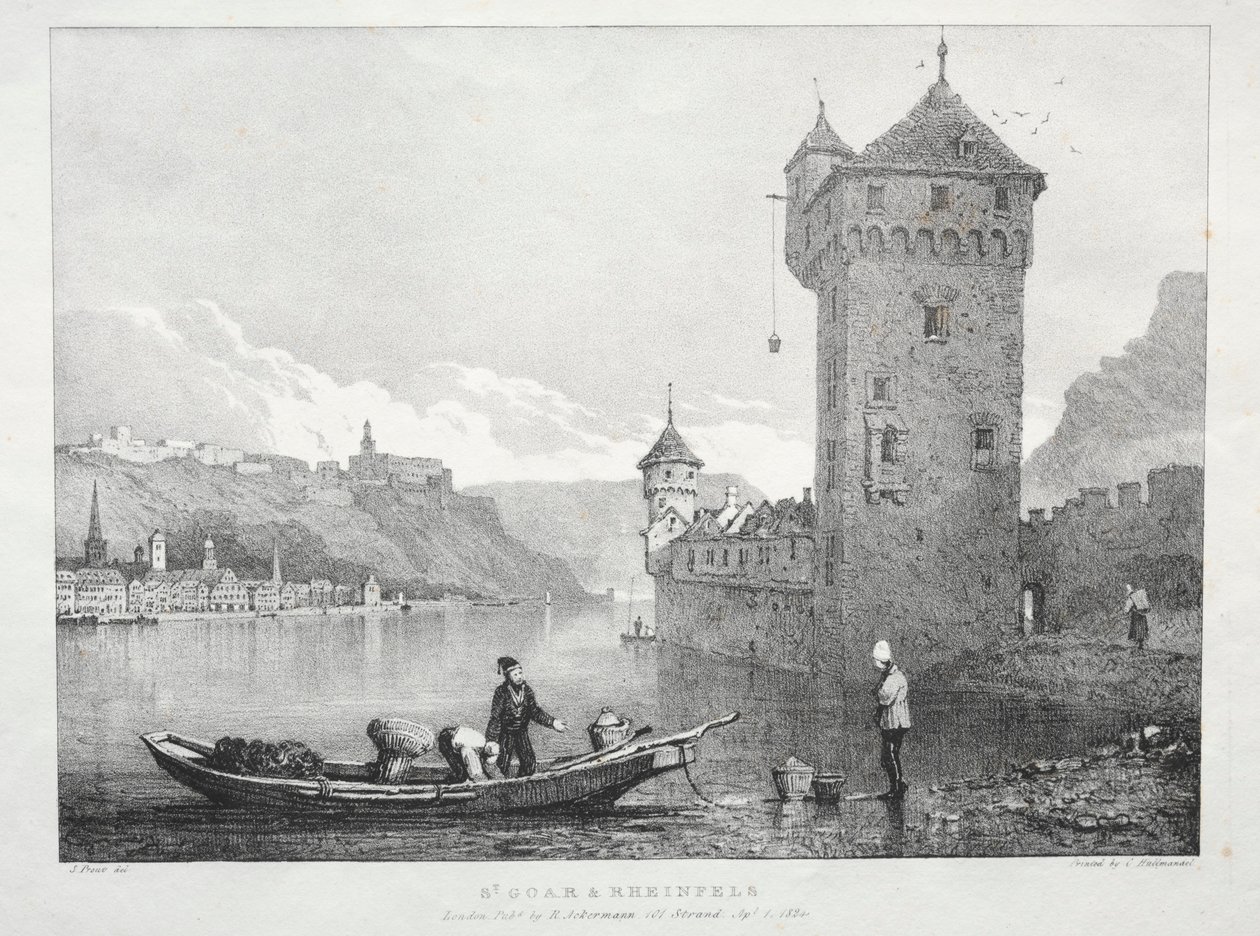 St. Goar och Rheinfels, 1824. av Samuel Prout