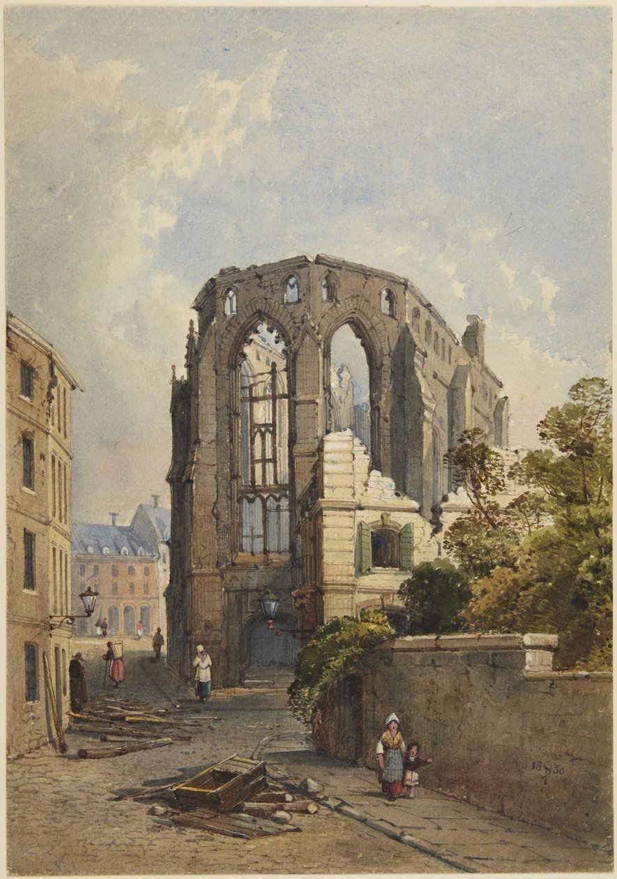 Strasbourgs bibliotek efter kriget av Samuel Prout