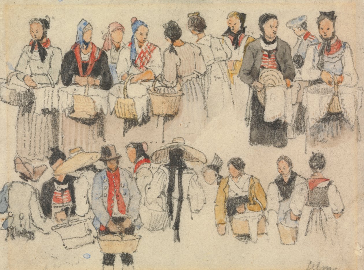 Studie av figurer vid Ulm av Samuel Prout