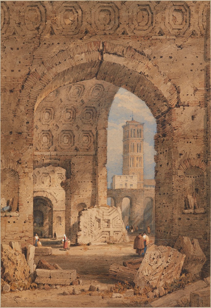 Fredstemplet, Forum Romanum av Samuel Prout