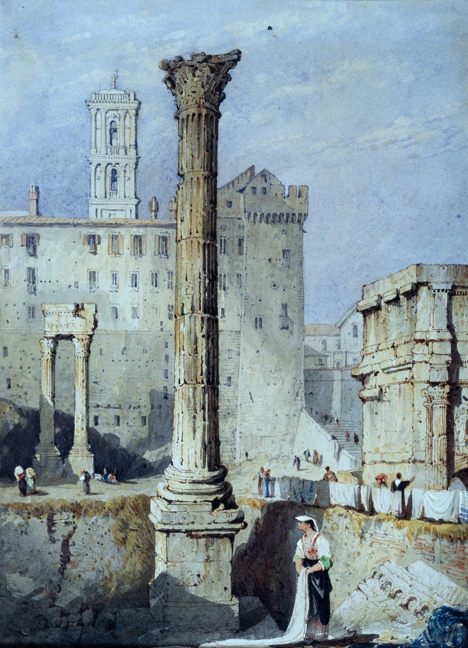 The Column of Phocas (akvarell på papper) av Samuel Prout