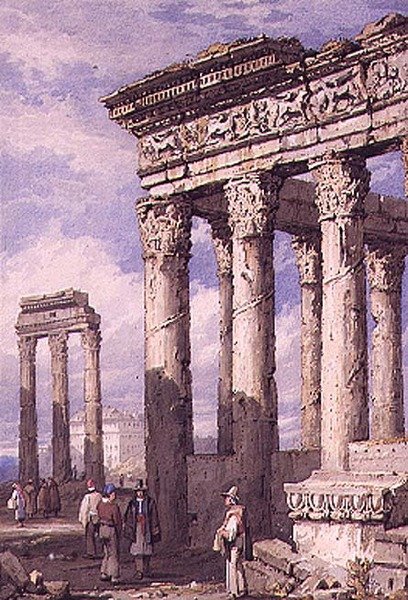 Forumet, Rom (akvarell, gouache på papper) av Samuel Prout