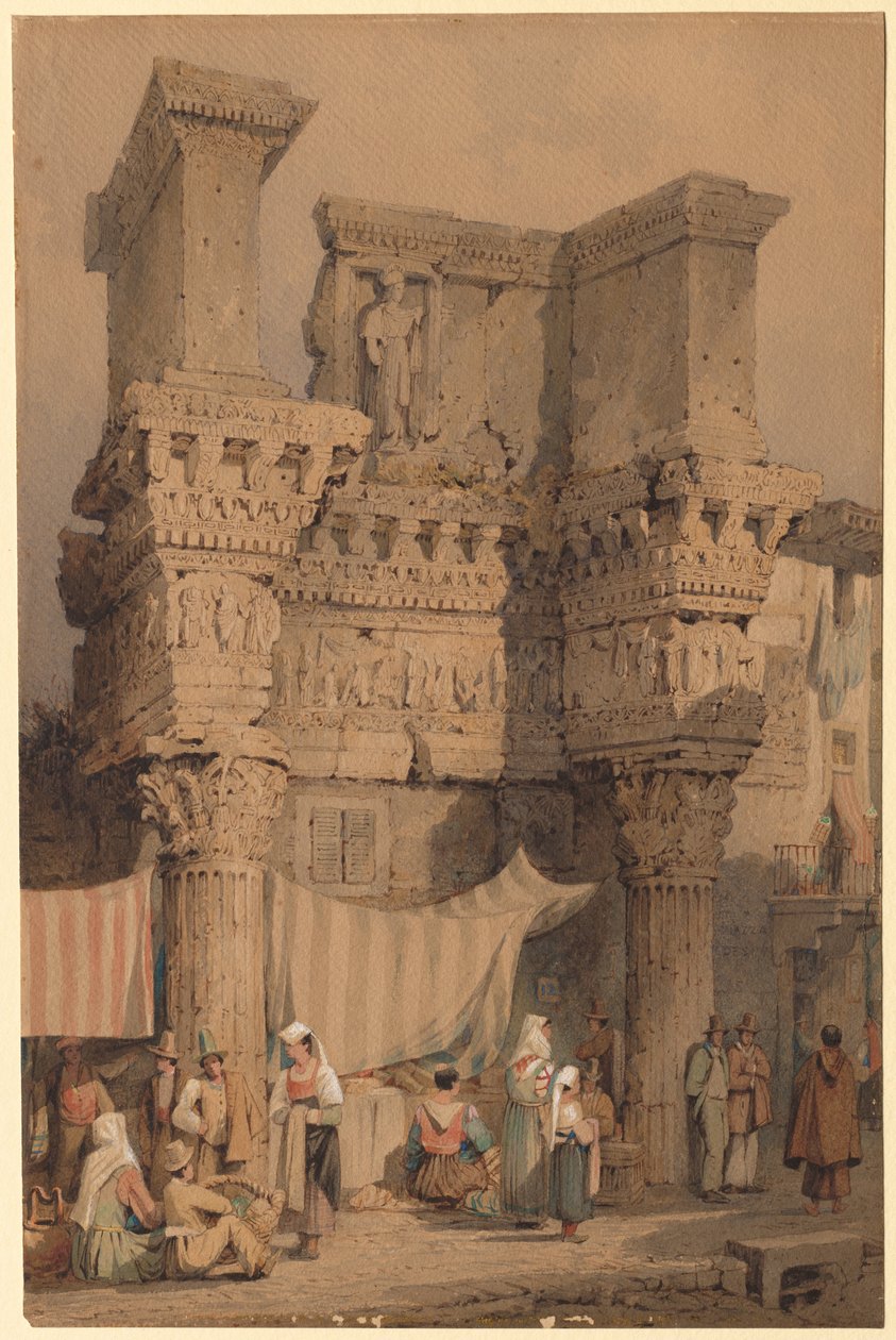 Forum av Nerva, Rom. av Samuel Prout