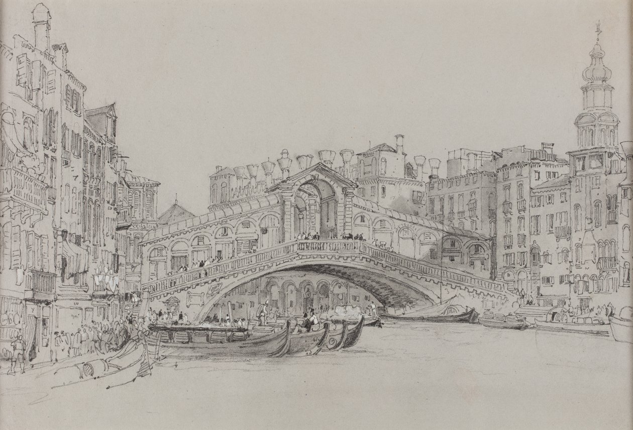 Rialto, Venedig, okänt datum (akvarell på papper) av Samuel Prout