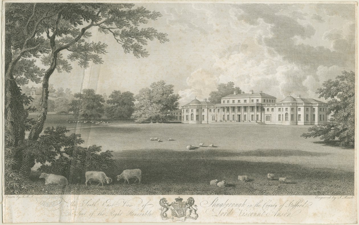 Shugborough Hall: gravyr, nd [c 1802] av Samuel Rawle