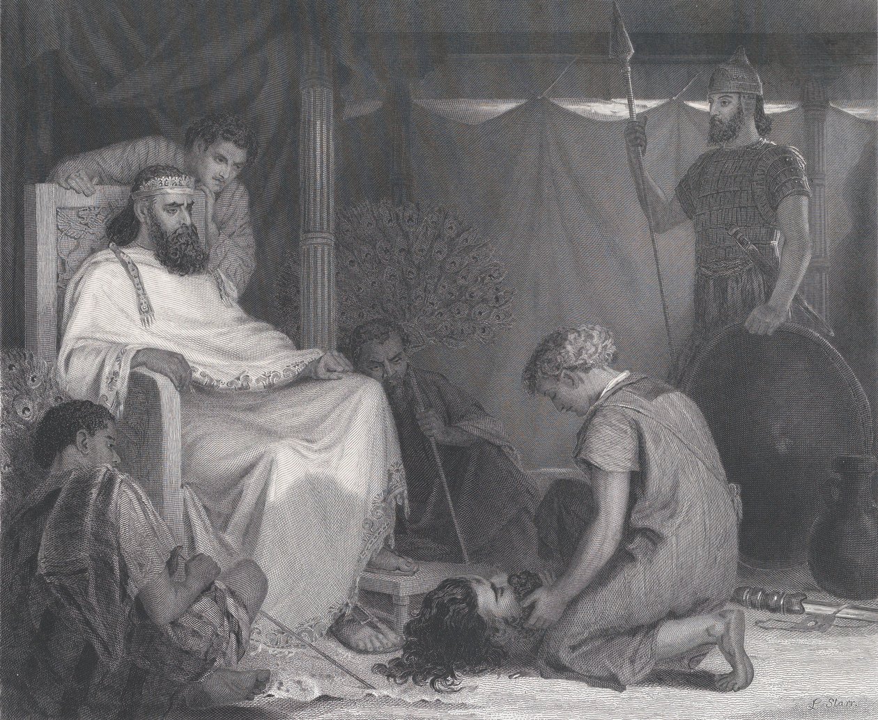 David Brought Before Saul, från The Art Journal, mittemot sid. 100, april 1871. av Samuel S. Smith