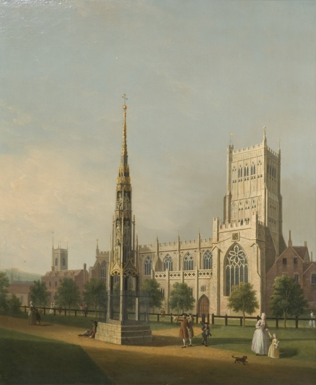 A View of Bristol High Cross and Cathedral, c.1750 (olja på duk) av Samuel Scott