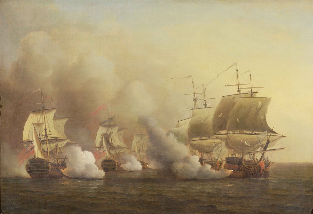 Aktion ud for Kap det Gode Håb, 9. marts 1757 swed av Samuel Scott