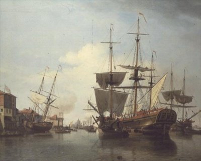 Kolfartyg på Themsen nära Deptford av Samuel Scott