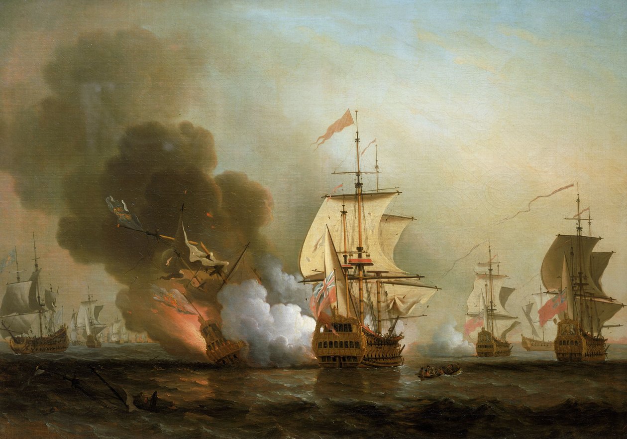 Sjöstrid utanför Cartagenas kust (Spanien) den 28 maj 1708 av Samuel Scott