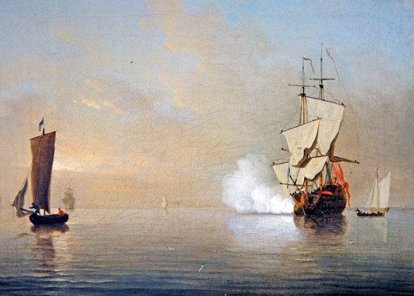 The Morning Gun (olja på duk) av Samuel Scott