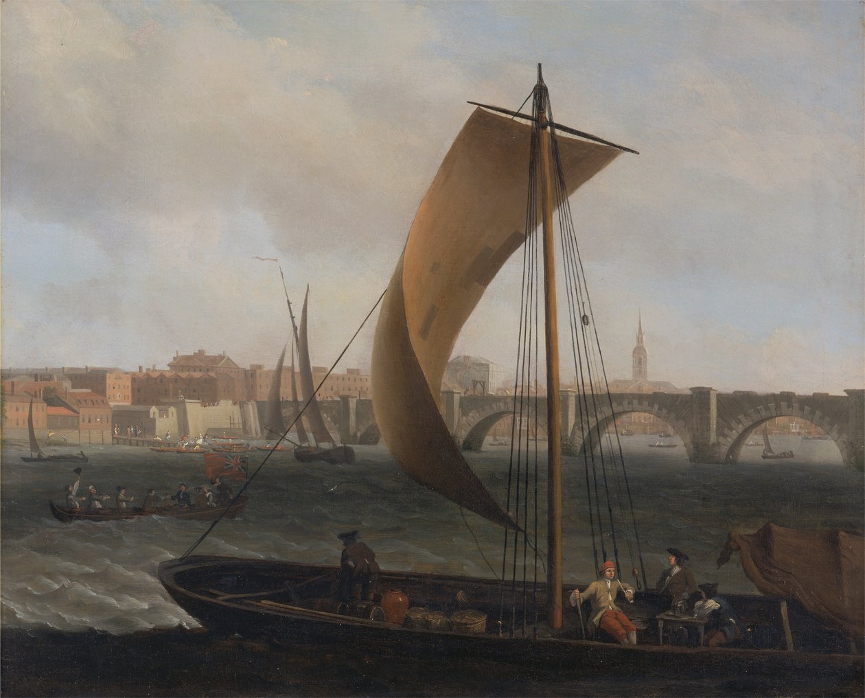 Utsikt över Themsen med Westminster Bridge av Samuel Scott