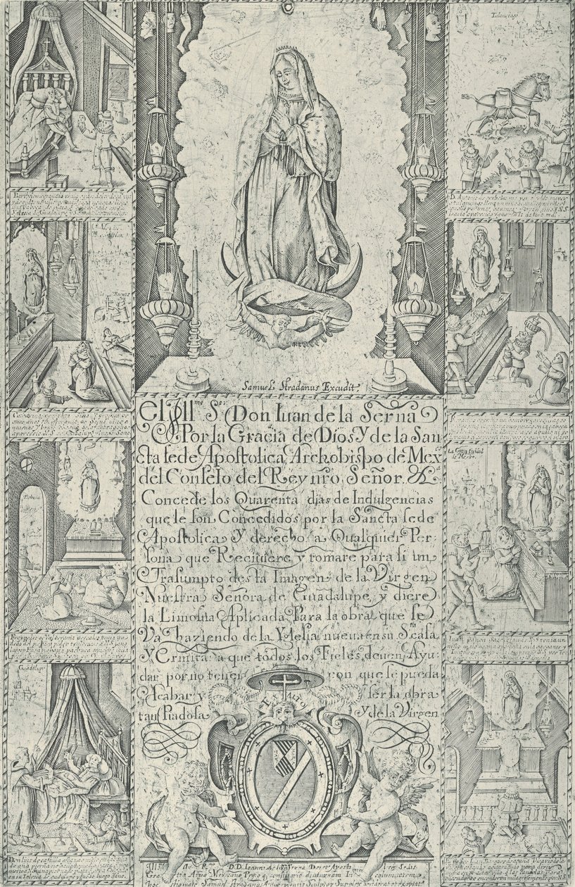 Avlat för donation av allmosor till byggandet av en kyrka till..., 1608 faksimil 1930-40. av Samuel Stradanus