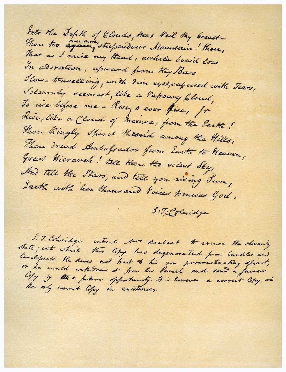 Hymn before Sunrise in the Vale of Chamouny, tryckt första gången 1802. av Samuel Taylor Coleridge