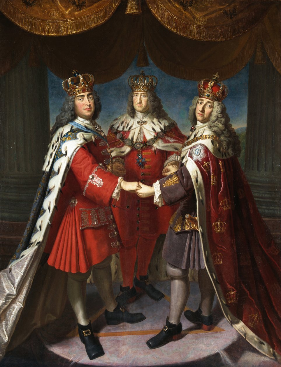 Allians av konungar Fredrik I. i Preussen, August II den Starke och Fredrik IV av Danmark, 1709. av Samuel Theodor Gericke