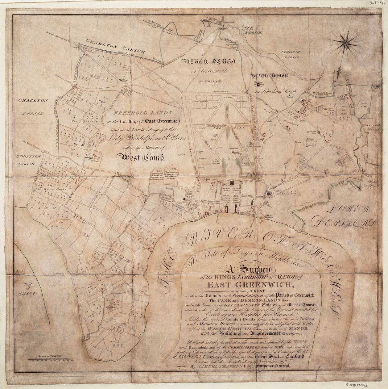 En undersökning av Kings lordship eller manor of East Greenwich av Samuel Travers