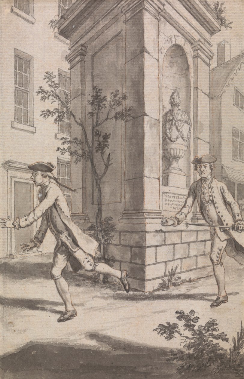 The Pursuit (förmodligen en design för Tyburn Chronicle) av Samuel Wale