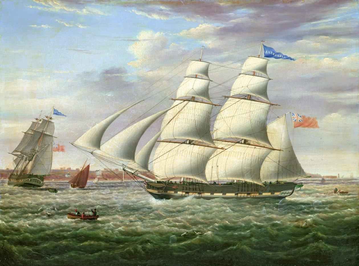 Barken "Andromeda" i två lägen av Samuel Walters