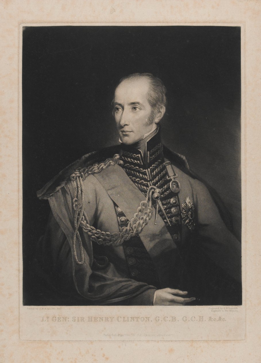 Generallöjtnant Sir Henry Clinton, graverad av Samuel William Reynolds I (1773-1835) 1 maj 1827 av Samuel William II Reynolds