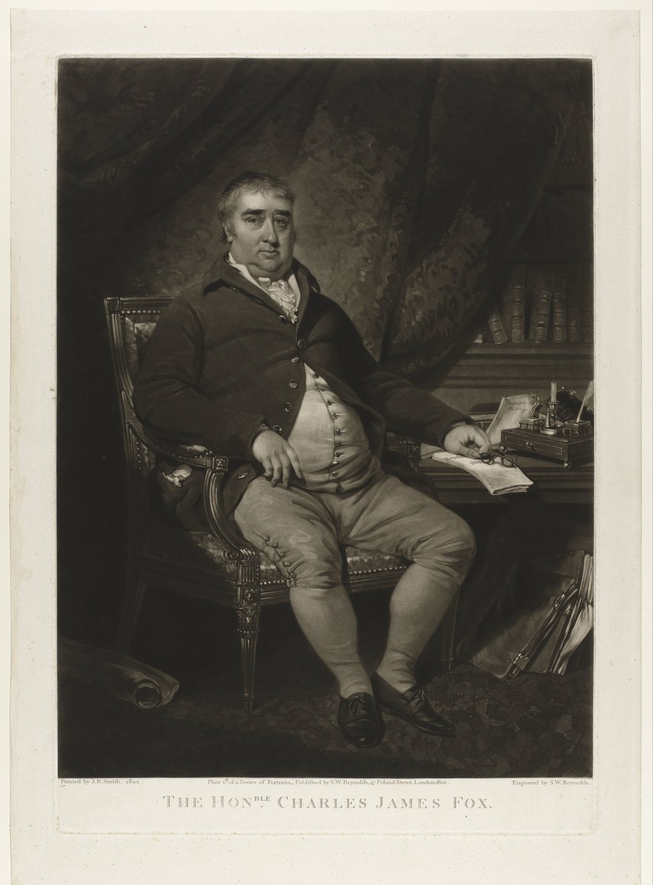 Porträtt av Charles James Fox Den ärade Charles James Fox (titel på objekt) av Samuel William Reynolds (I)