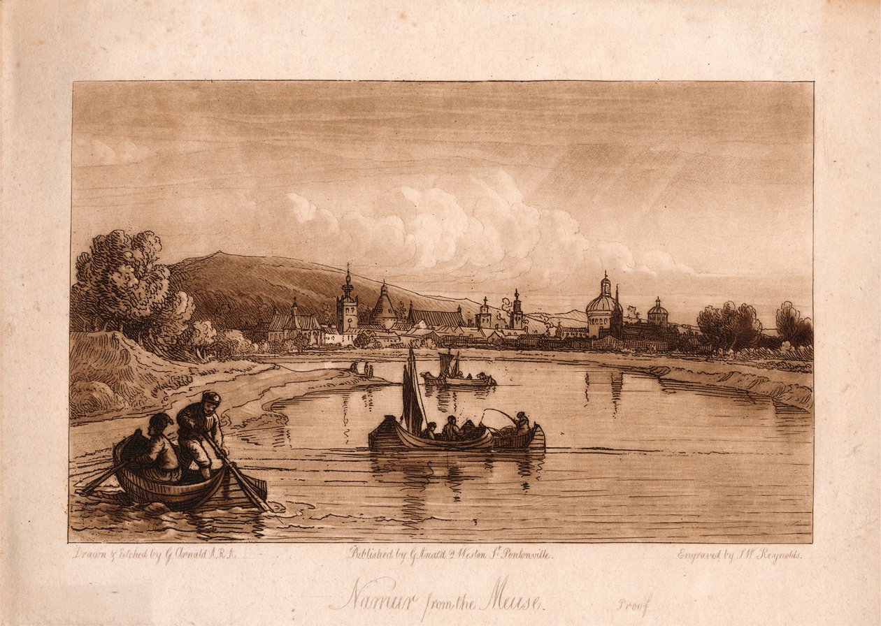 Namur från Maas av Samuel William Reynolds