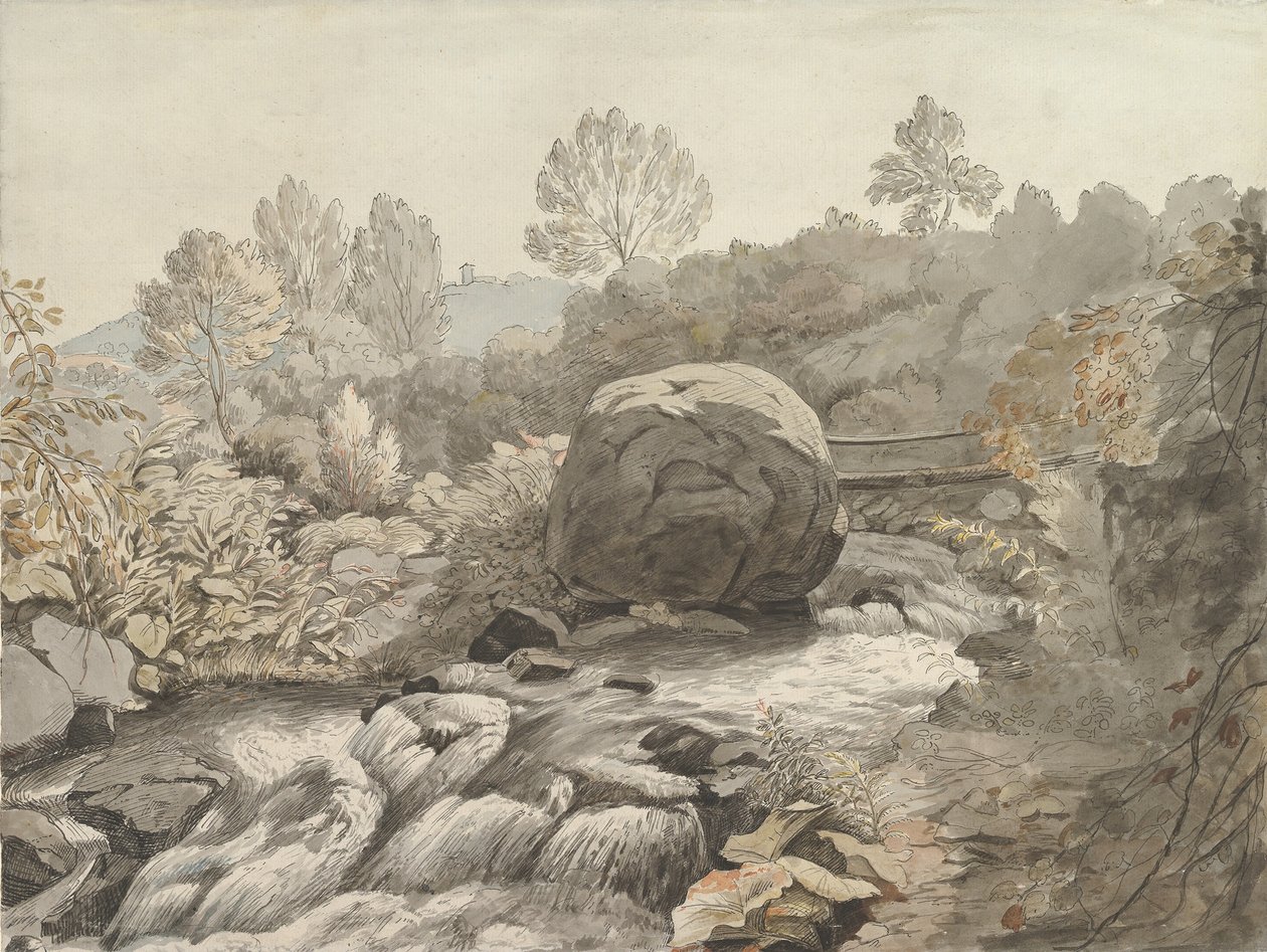 A Rocky Stream, Italien, ca. 1786-91. av Samuel Woodforde