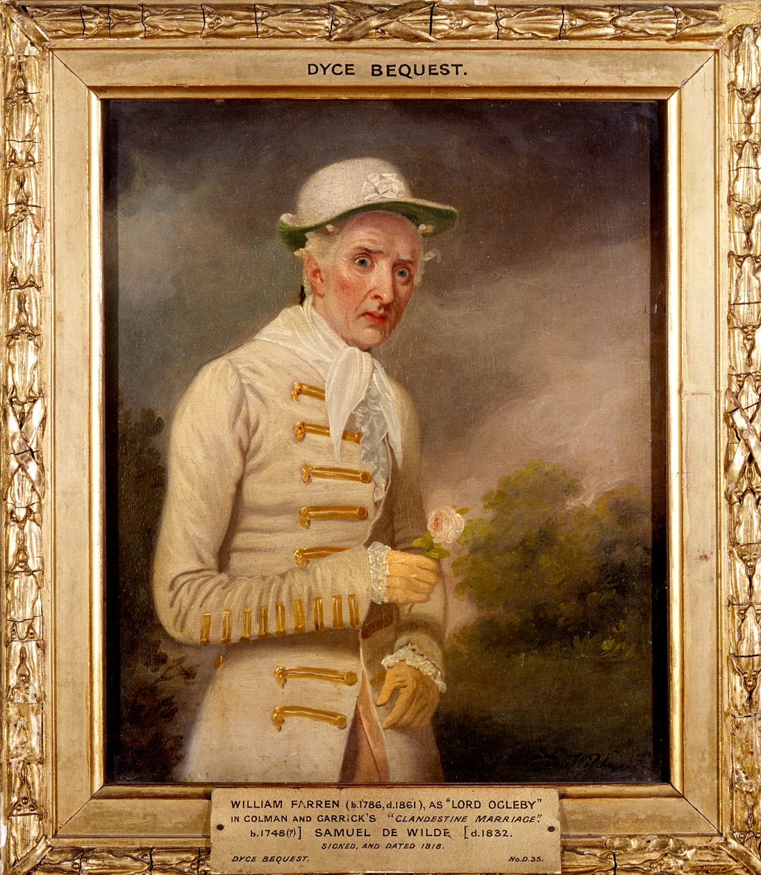 William Farren som Lord Ogleby i "Clandestine Marriage". av Samuel de Wilde