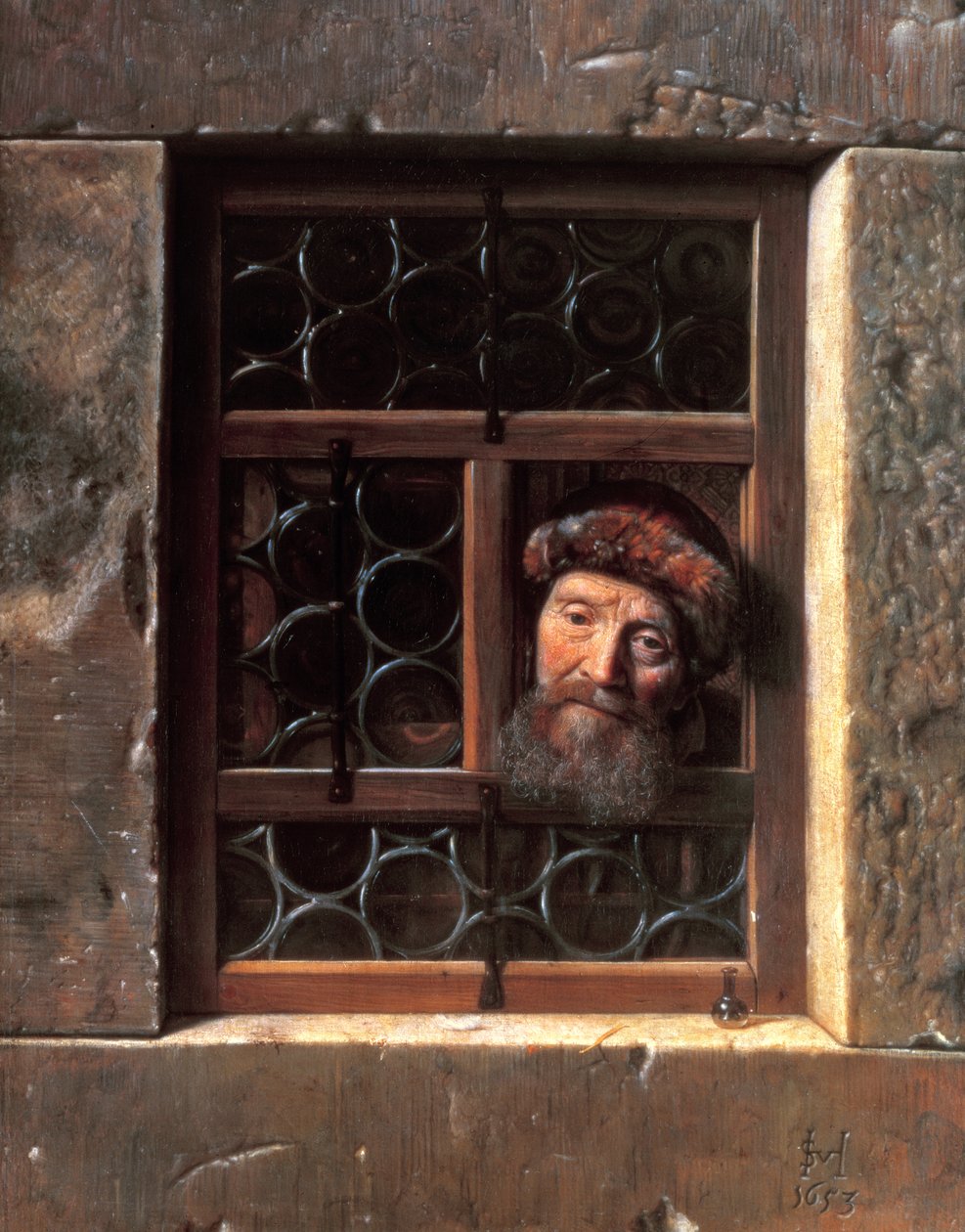Man vid ett fönster, 1653 av Samuel van Hoogstraten