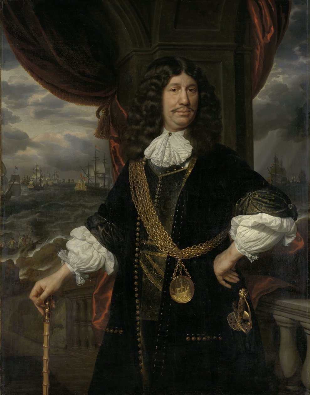Porträtt av Mattheus van den Broucke (1620-1685). rådman i Indien av Samuel van Hoogstraten