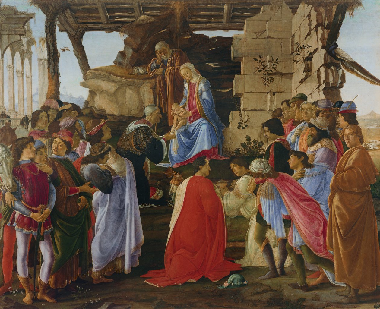 Adoration of the Magi (tempera på panel) (för detaljer se 315894) av Sandro Botticelli