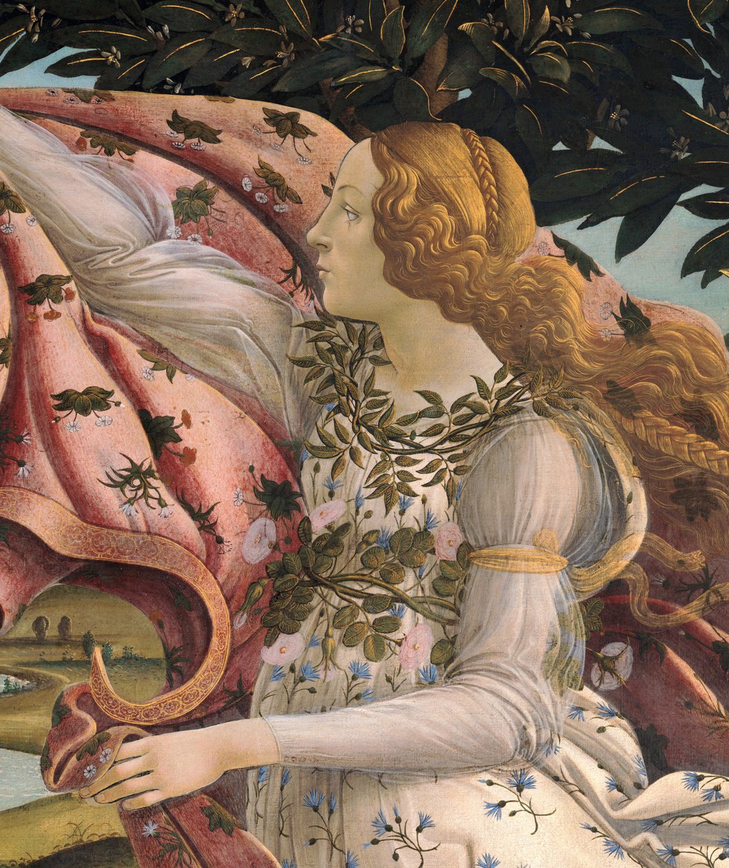 Venus födelse, detalj av vårens Hora, 1485 av Sandro Botticelli