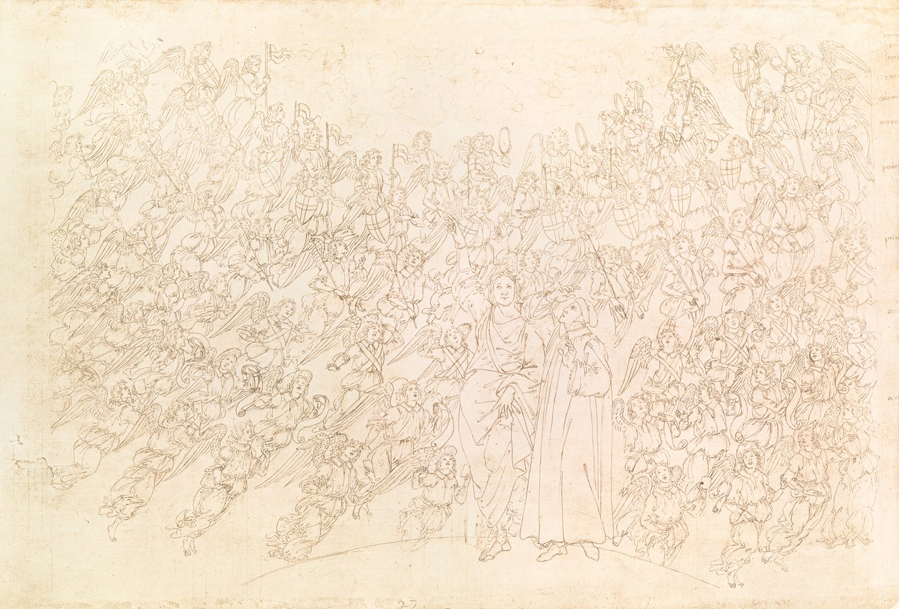 Dante och Beatrice, från Dantes `Gudomliga komedi