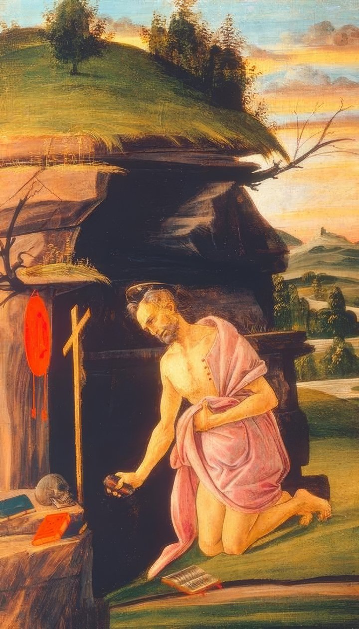 Saint Hieronymus i öknen av Sandro Botticelli