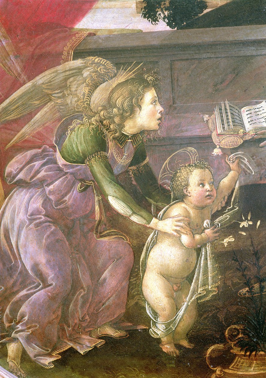 Detalj från Madonna del Padiglione av Sandro Botticelli