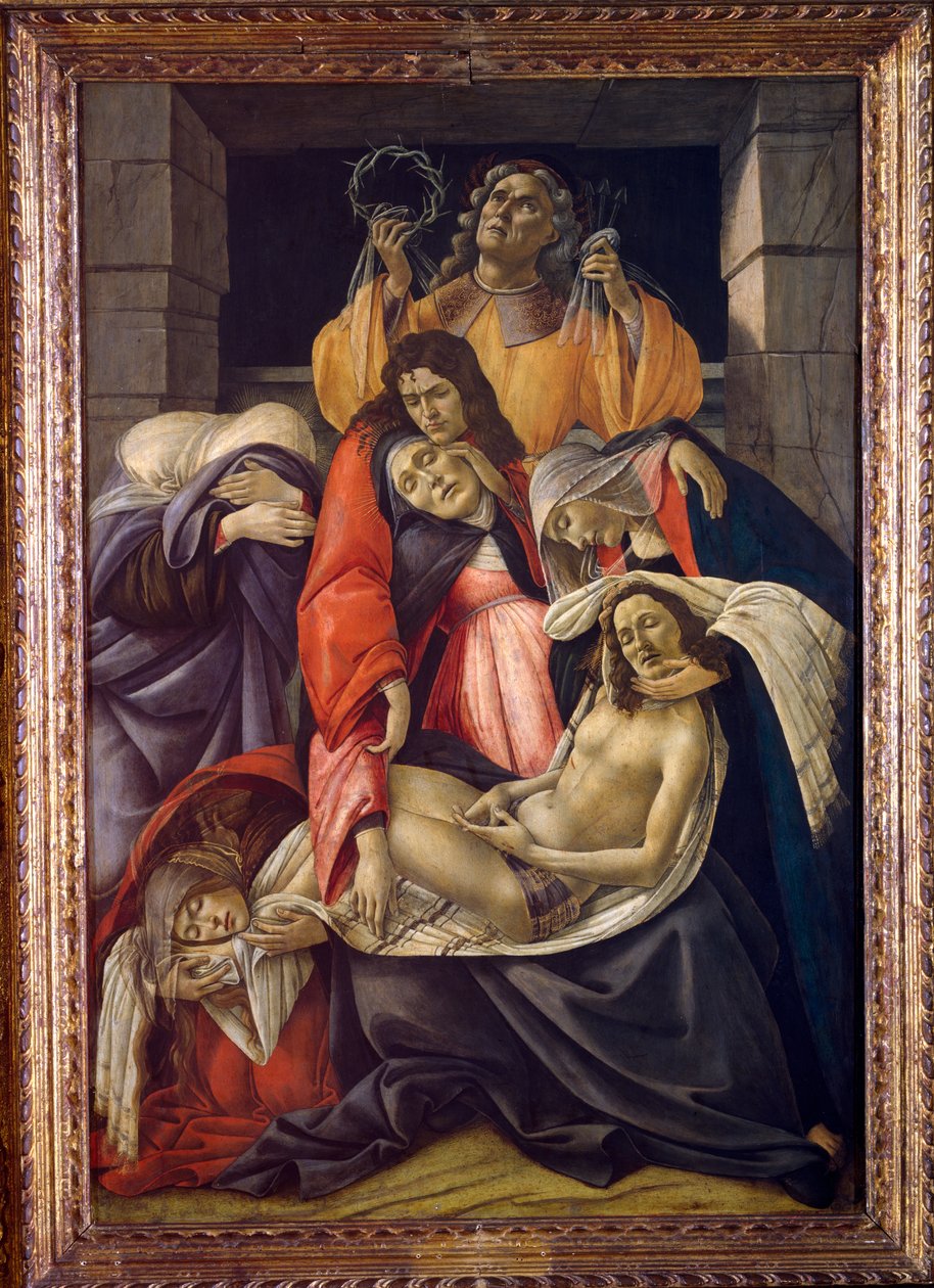 Klagosång över den döde Kristus, ca 1490-1500 (olja på trä) av Sandro Botticelli