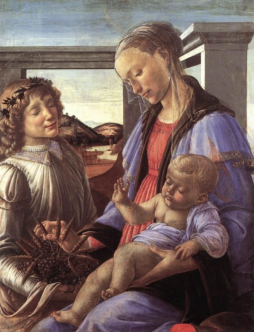 Madonna and Child with an Angel av Sandro Botticelli