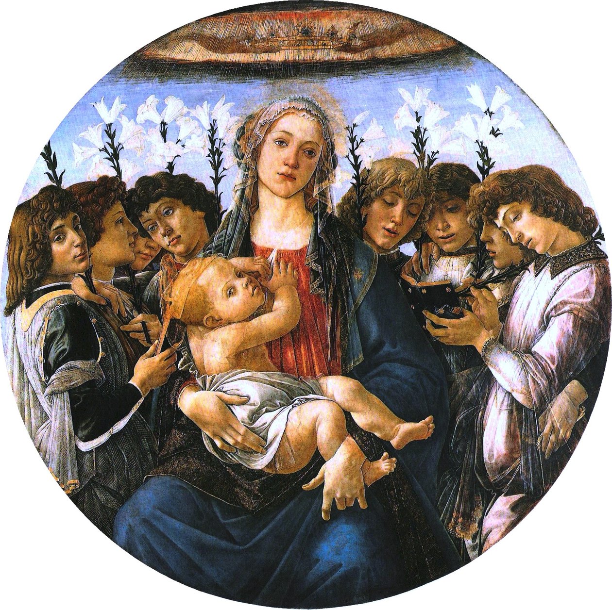 Madonna mit dem Kind und Singenden Engeln  av Sandro Botticelli
