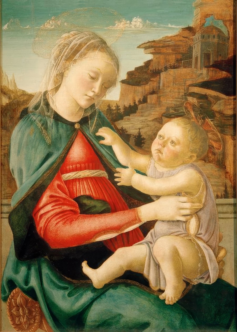 Maria med barn (Madonna Guidi) av Sandro Botticelli