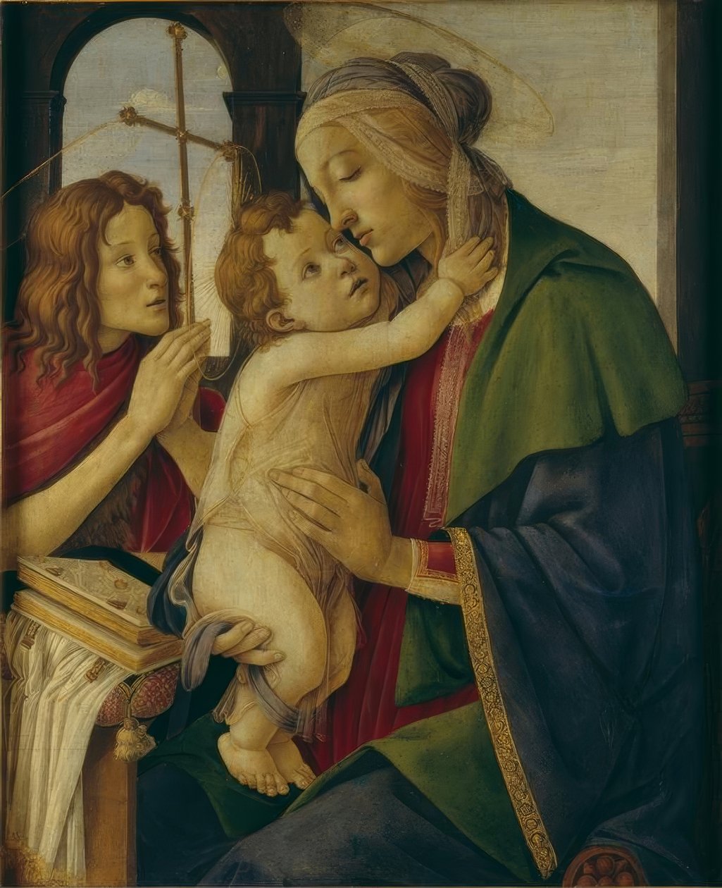 Maria med barnet och Johannesknaben av Sandro Botticelli
