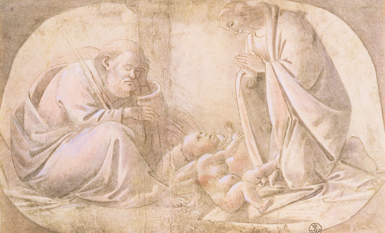 Födelsedag (penna och bläck med gouache) av Sandro Botticelli