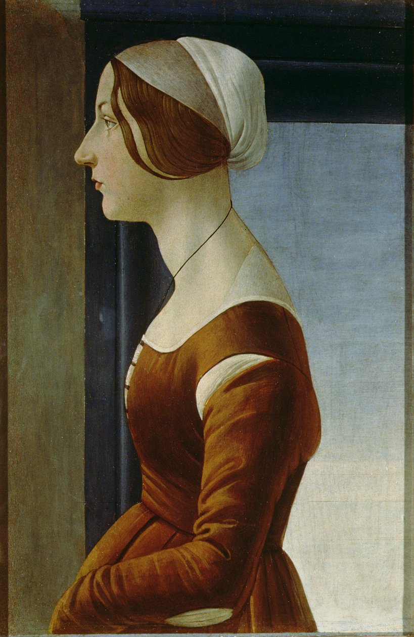 Porträtt av en kvinna som anses vara Alfonsina Orsini av Sandro Botticelli