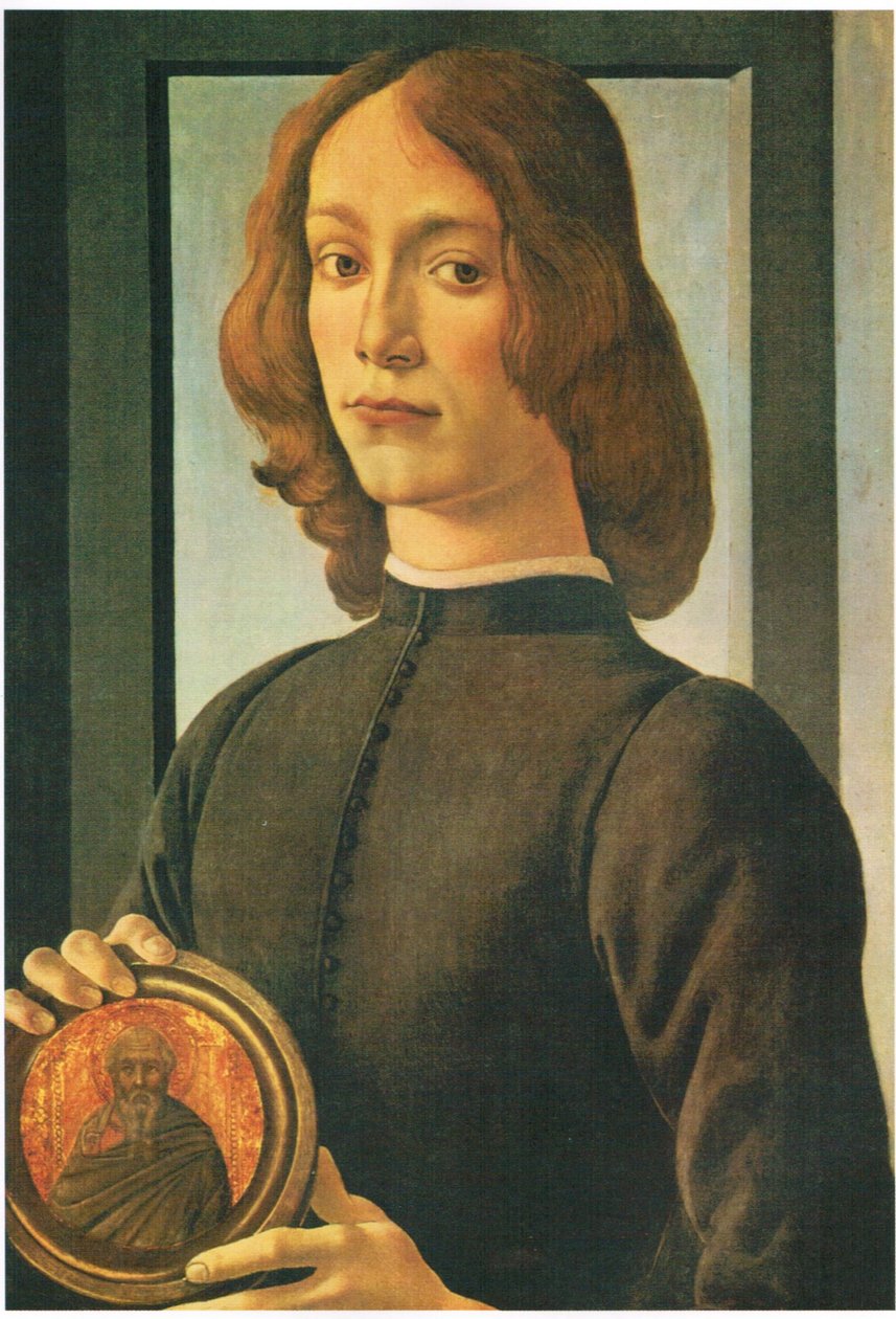 Porträtt av en ung man med medaljong av Sandro Botticelli