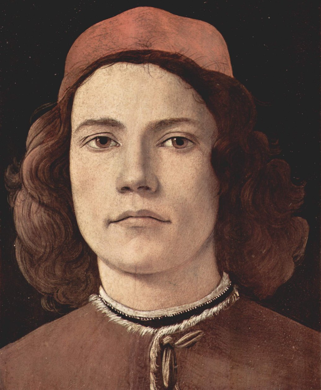 Porträt eines jungen Mannes av Sandro Botticelli