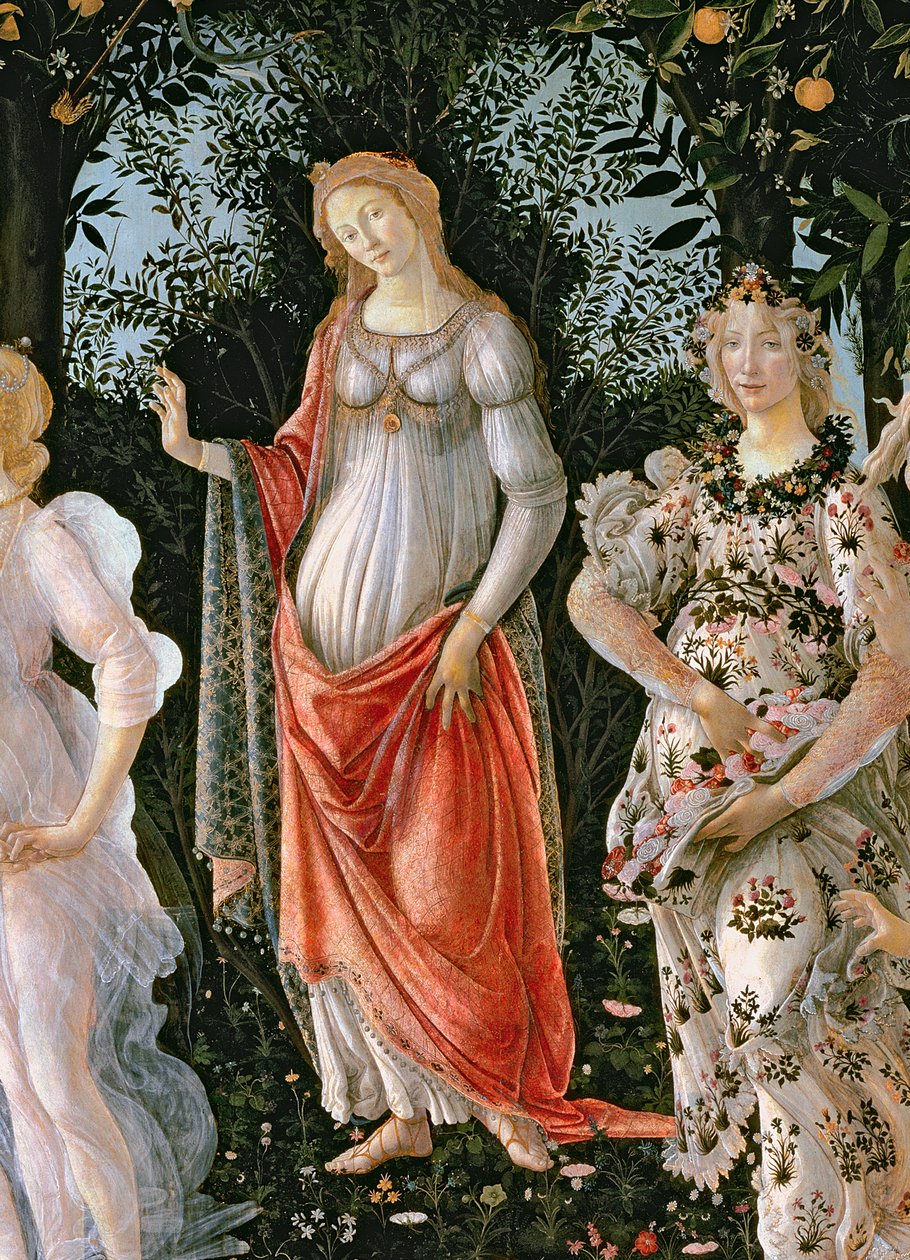 Primavera, ca 1478, tempera på panel detalj av 558 av Sandro Botticelli